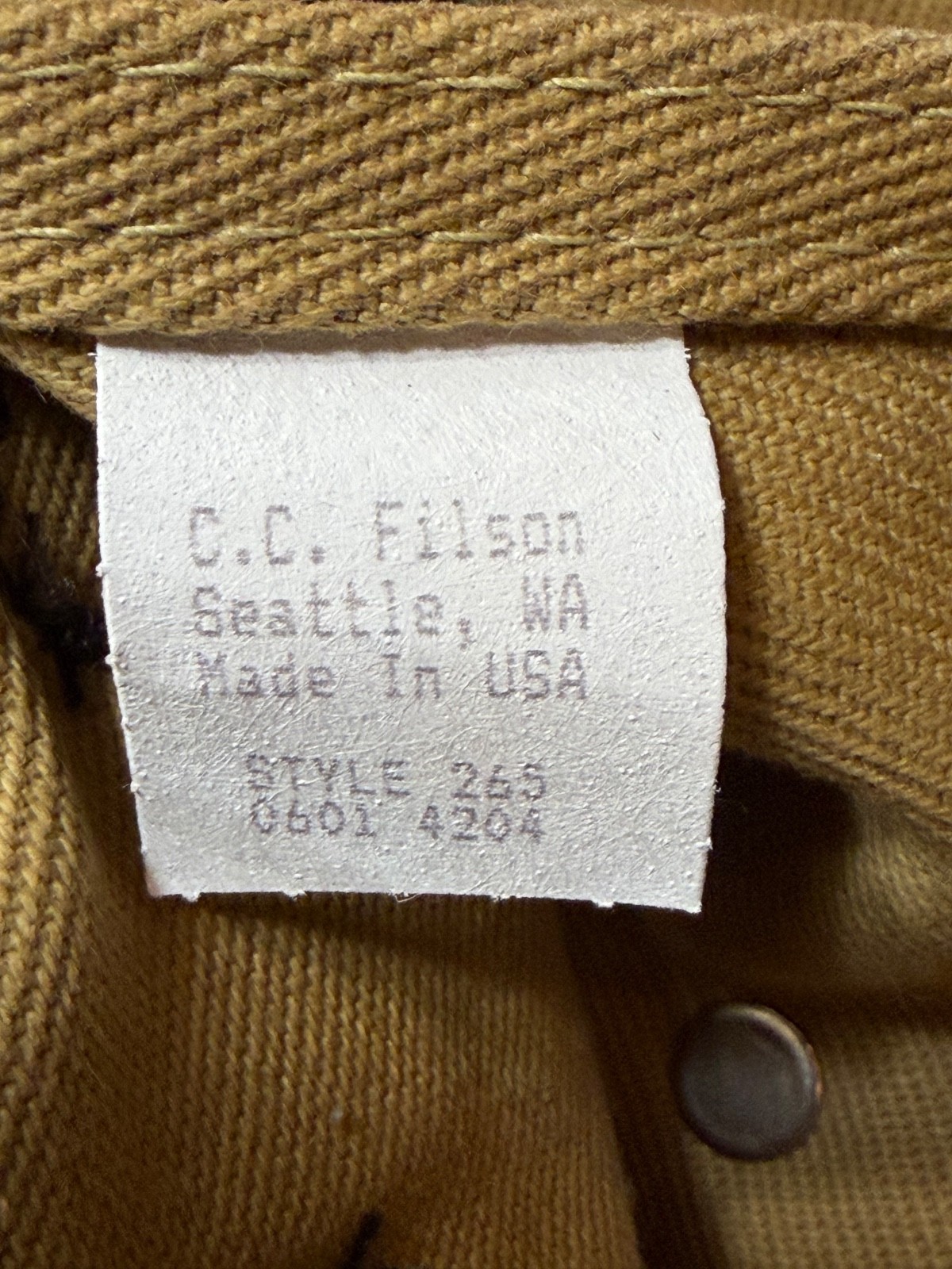 Filson Large Compartment Bag #265 Used Dark Tan Very Rare USA Made in the USA