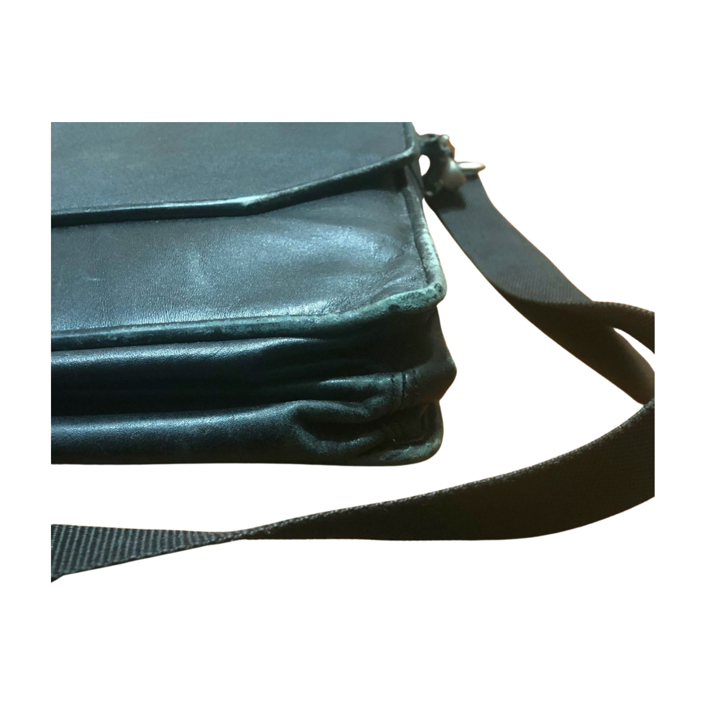 Kenneth Cole Briefcase Leather The Parent Flap Black Messenger Bag Rare Vintage