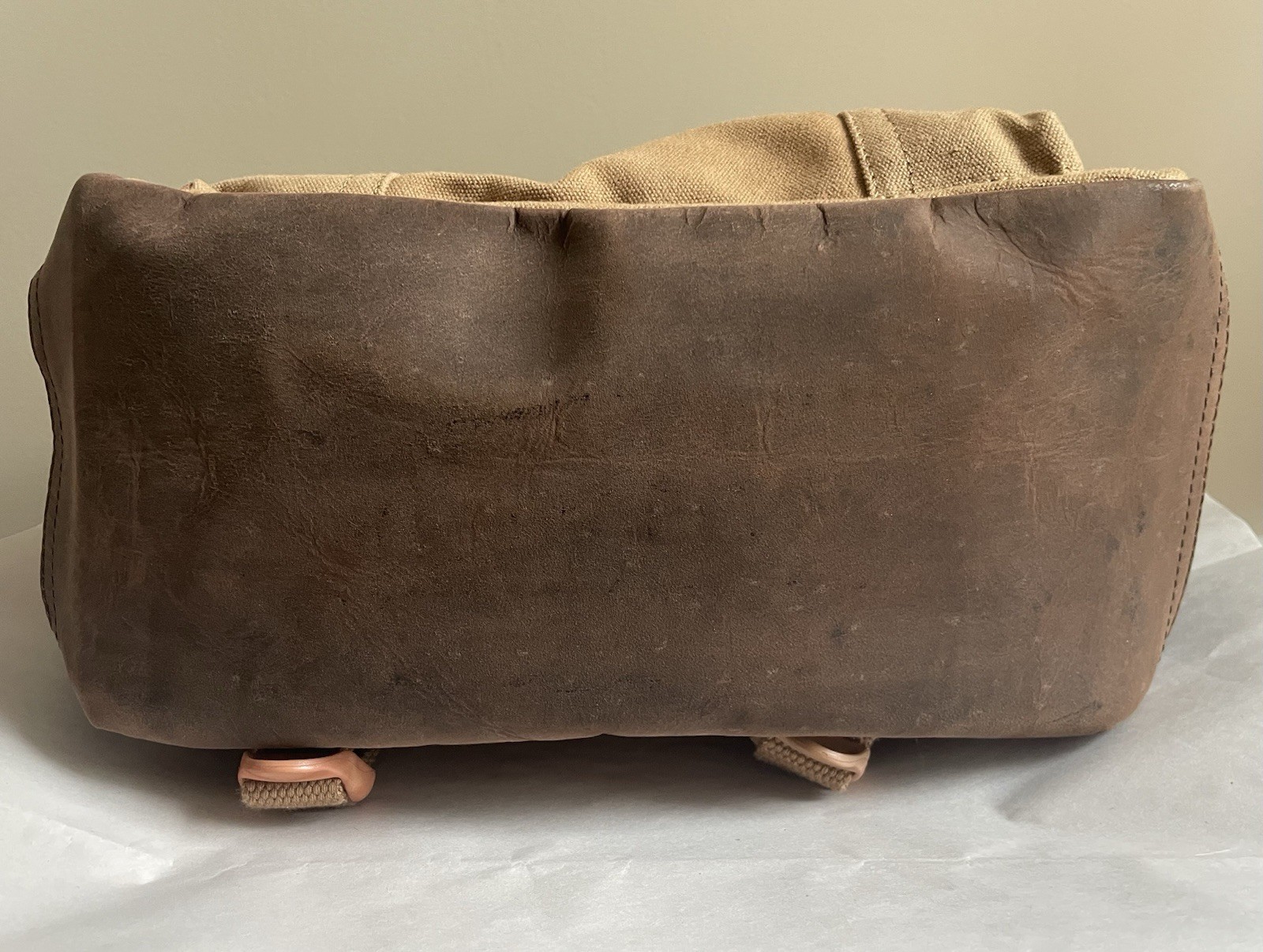 Wrangler Washed Tan Canvass Backpack Laptop Bag 17” NWT