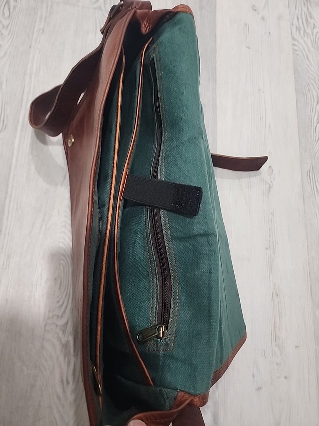 Cognac Brown Leather Portfolio/Laptop Bag Hand Made High Quality With Strap