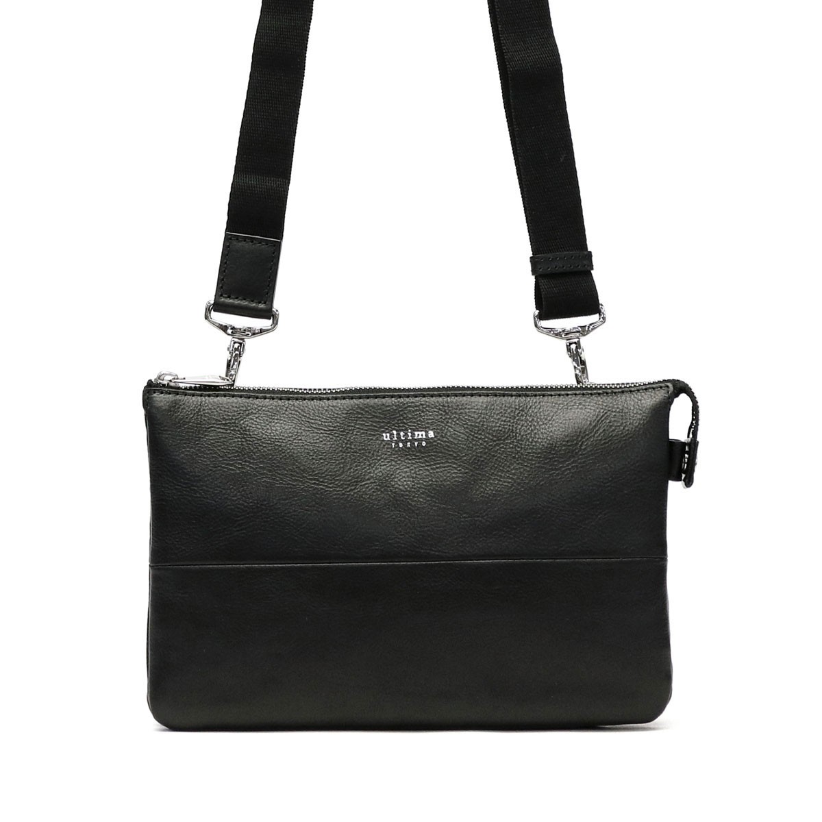 Ultima Tokyo Shoulder Bag Second Bag 2-Way Genuine Leather, Men’s Black or Navy