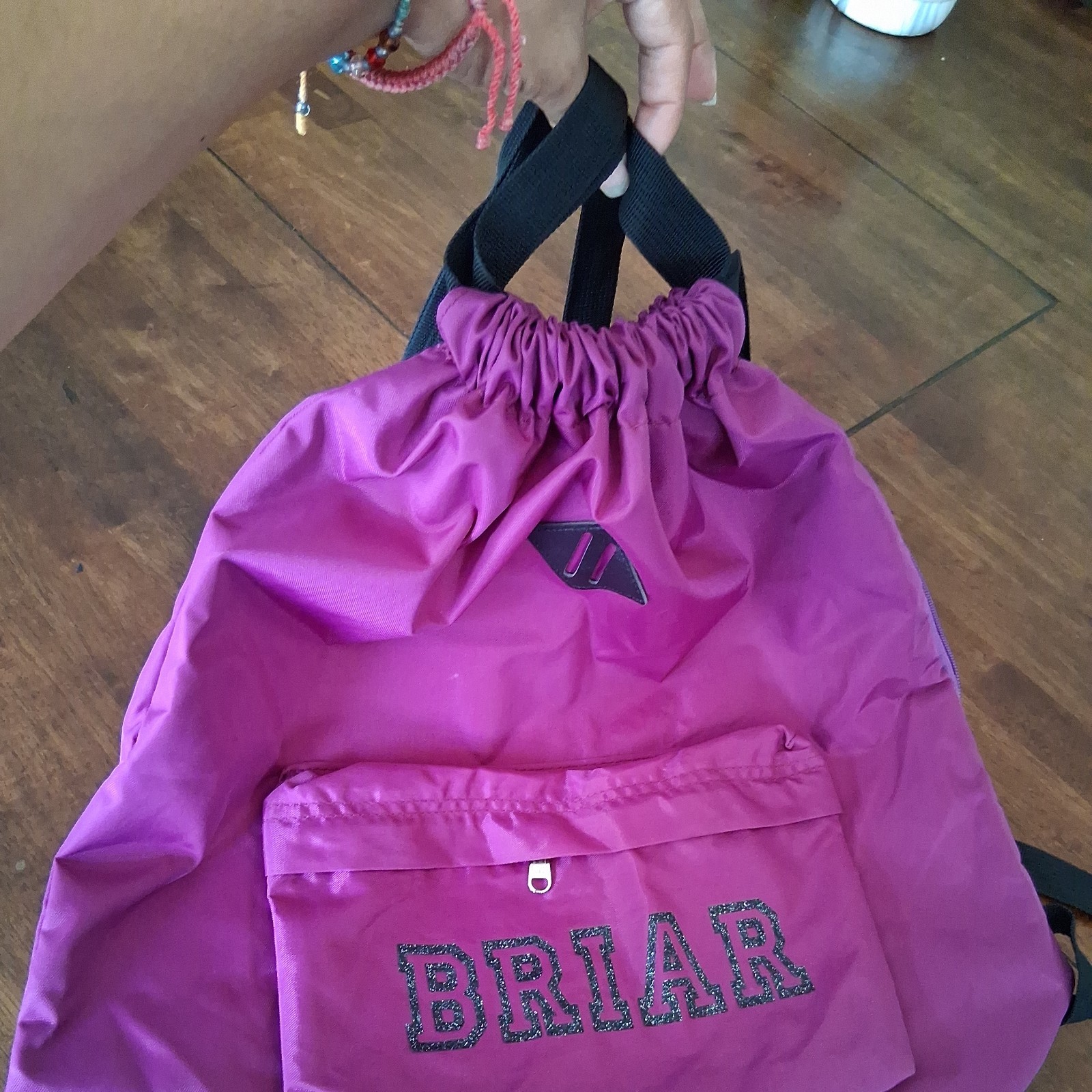 BRIARWater-proof Solid Color Drawstring Backpack School Backpacks Travel #4