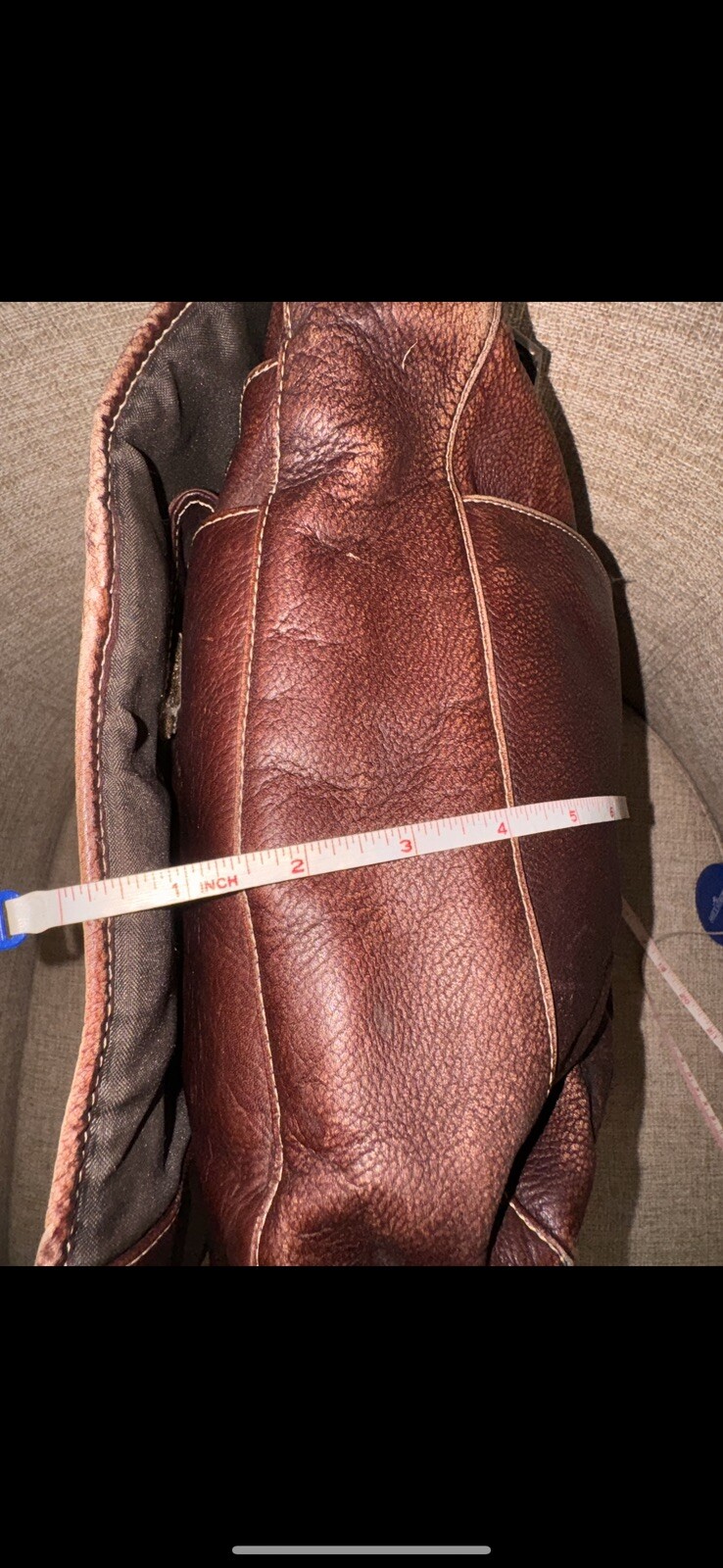 Vintage Brown Leather Distressed Briefcase Messenger Bag Made In Colombia