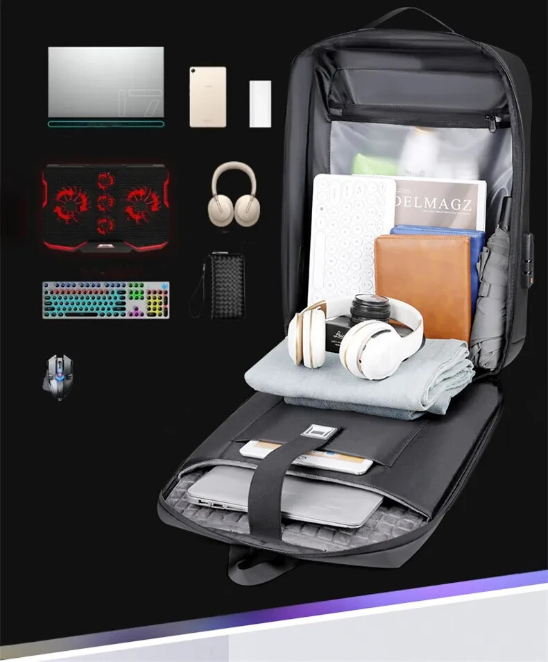 Men’s E-Sports Hard Shell Backpack 15.6 /18 Inch Anti-theft Lock Waterproof