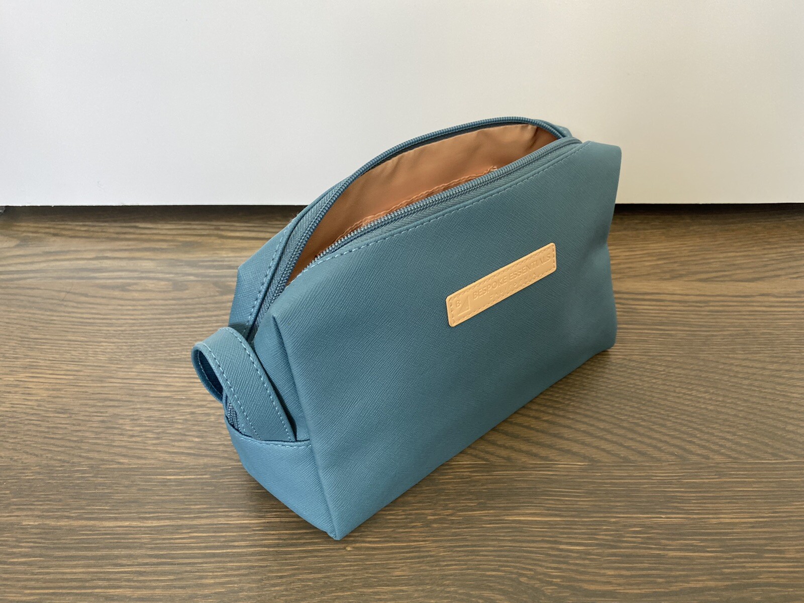 Bespoke Essentials Toiletry Makeup Bag Travel Cosmetic Case Blue Cream Medium