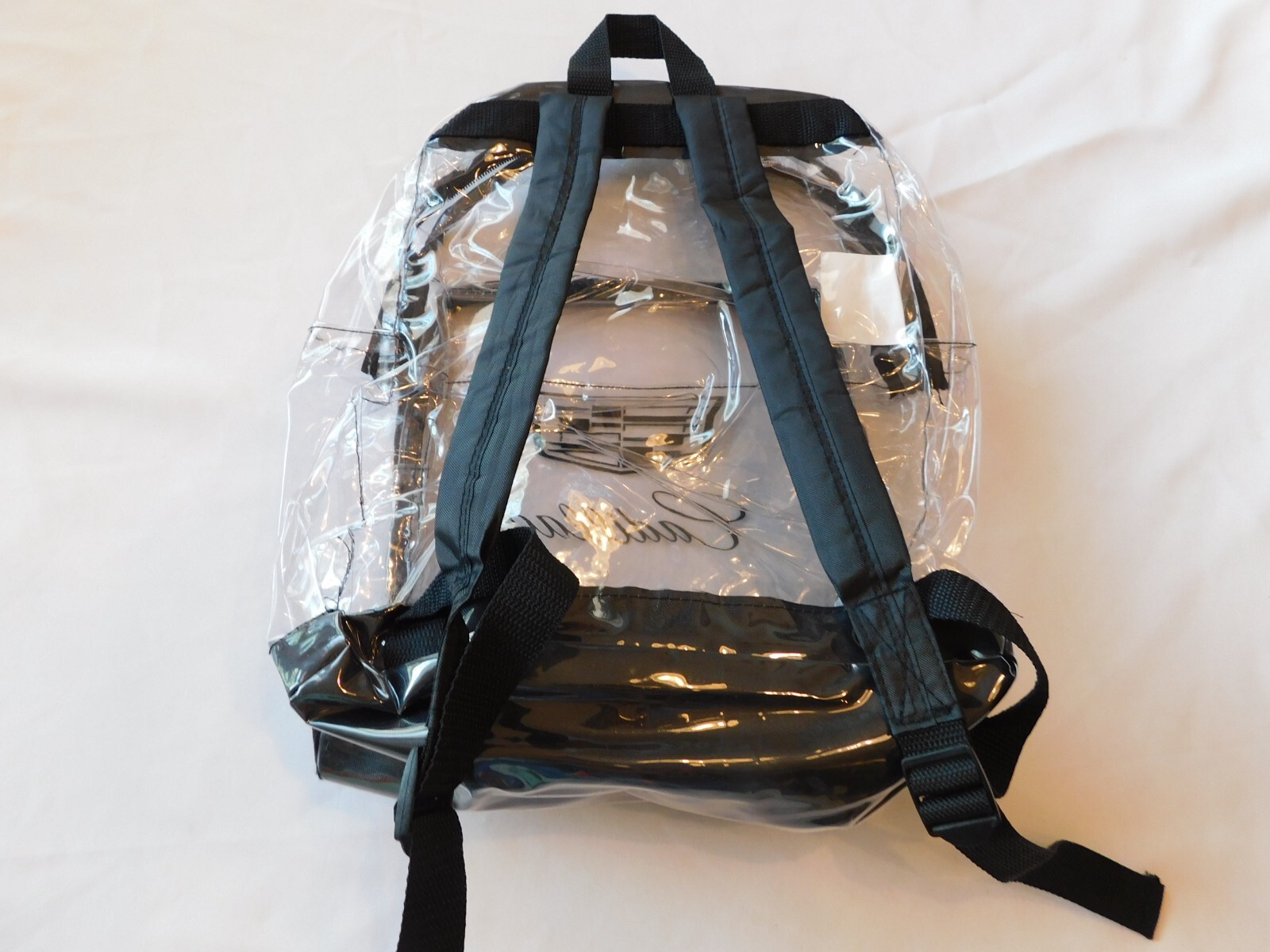 Bullet Cadillac Clear Plastic Black trim backpack sling back Pre-owned