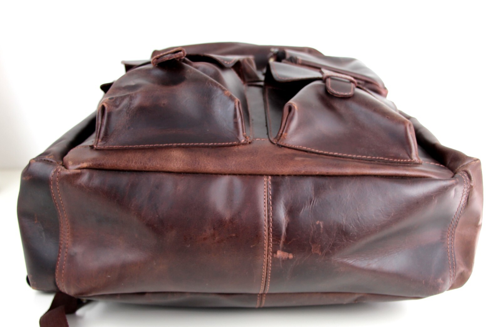 LARGE HandCrafted SADDLE BROWN GENUINE LEATHER LAPTOP BAG SHOULDER BAG BACKPACK
