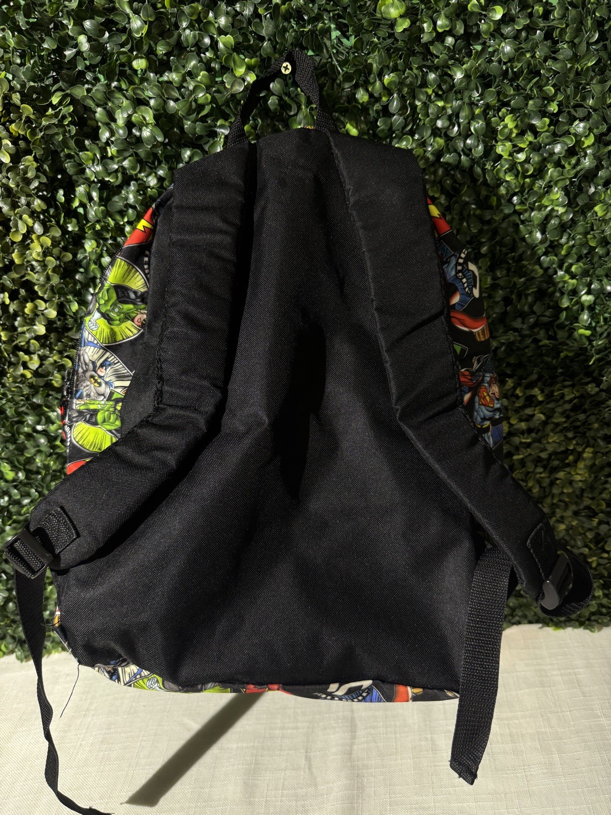 Justice League / Superman Batman Print Backpack /16″ School Book Bag / Pre-Owned