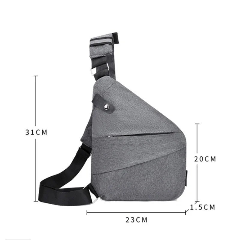 Valcen Personal Pocket Bag for Man, Crossbody Multi-pocket Anti-thief Travel Bag
