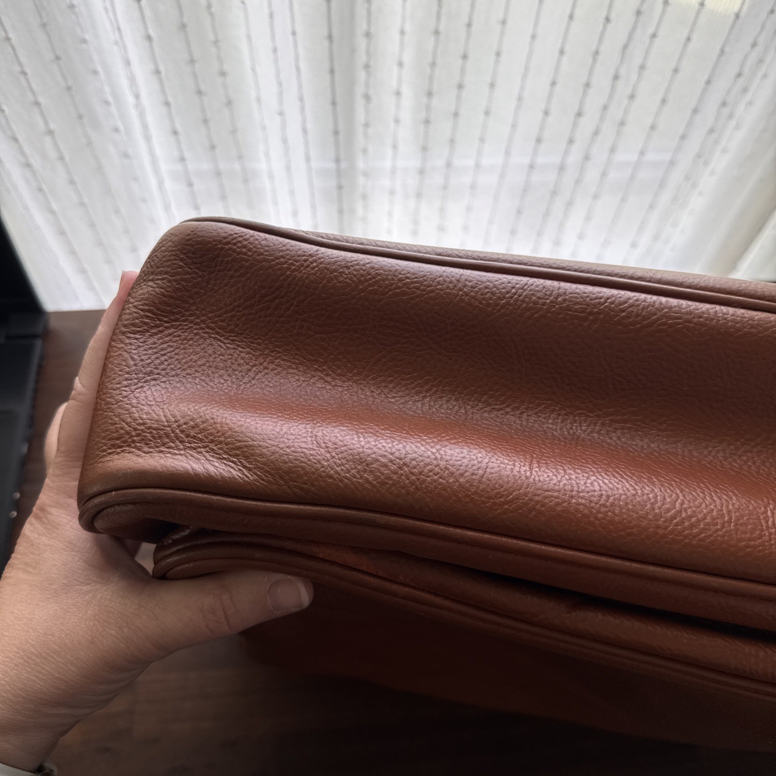 Jack Spade Leather Briefcase Messenger Bag – Laptop – Briefcase Bag Cognac Color
