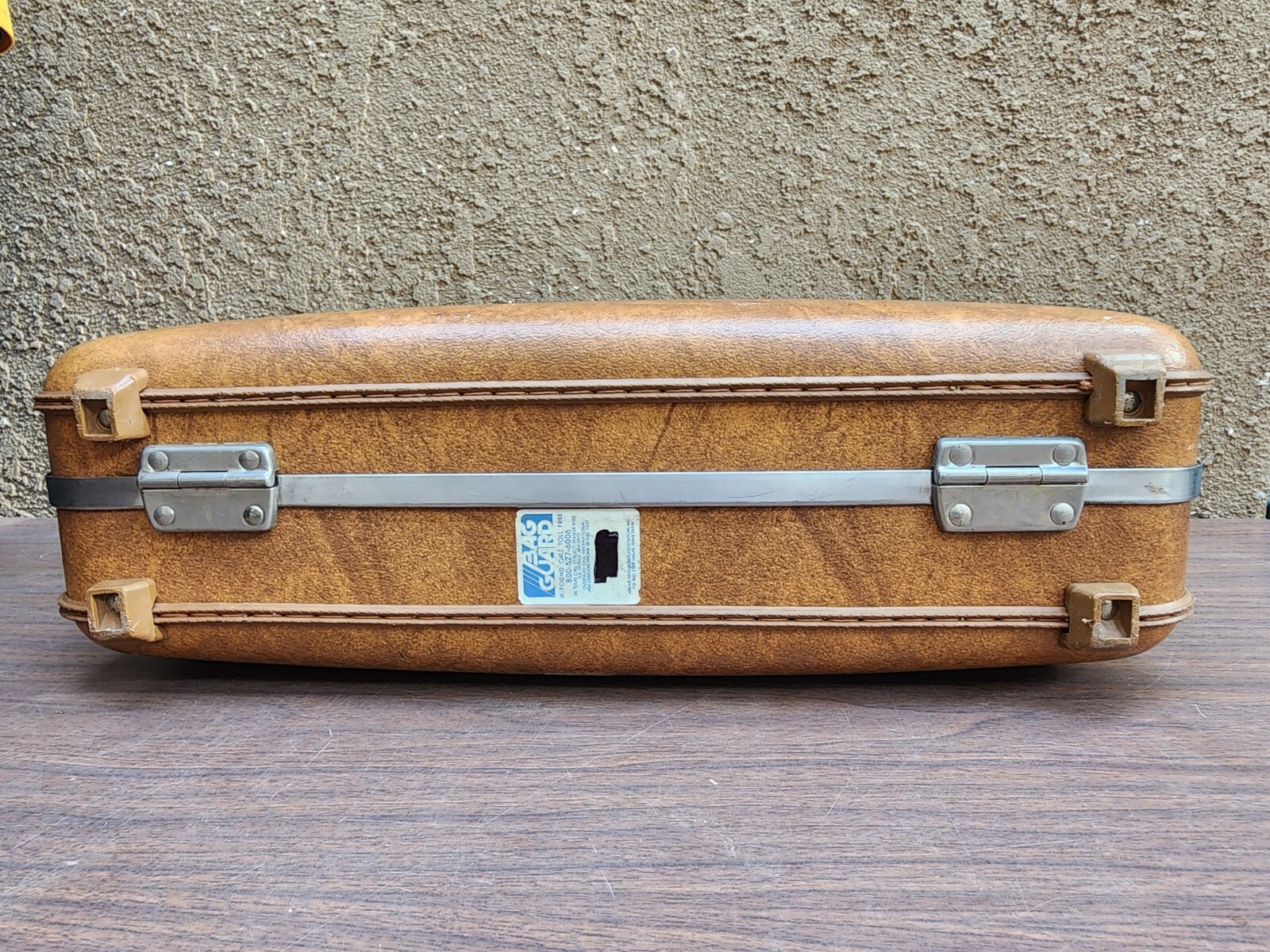 American Tourist Escort Briefcase with Vintage Hughes Aircraft stickers