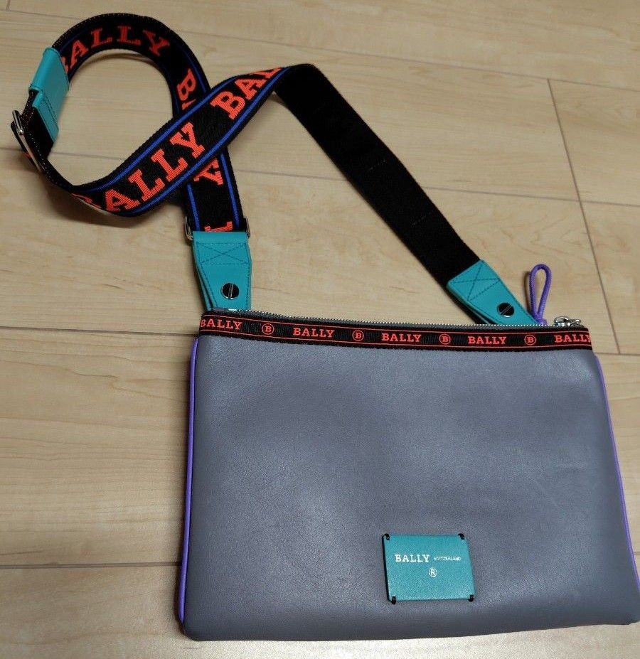 BALLY Shoulder Bag Sacoche Grey Crossbody Men’s Designer 19×28×2cm