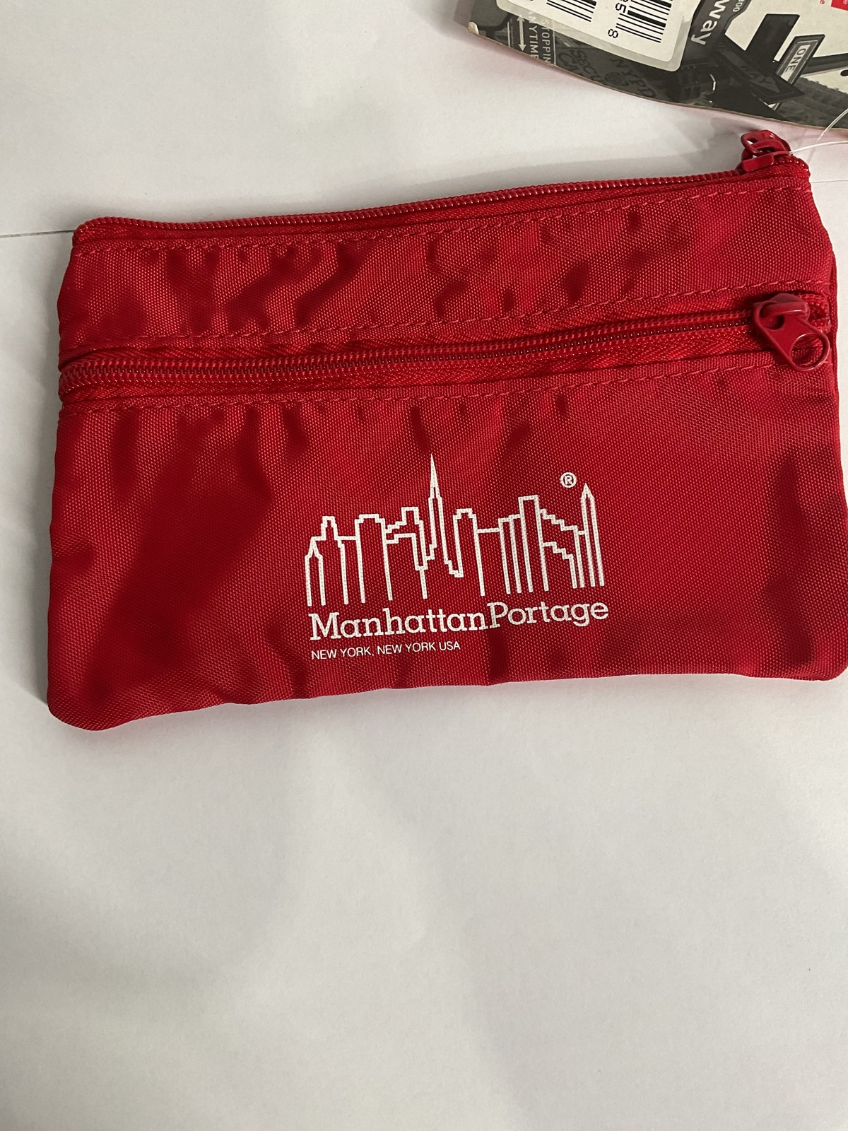 Manhattan Portage skyline double zipper pouch red U1