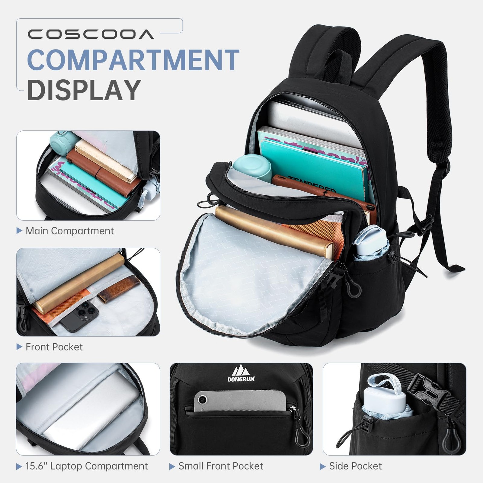 40x30x15cm Personal Item Travel Backpack,16″x12″x6″ Small Carry-On Bag 20L, F…