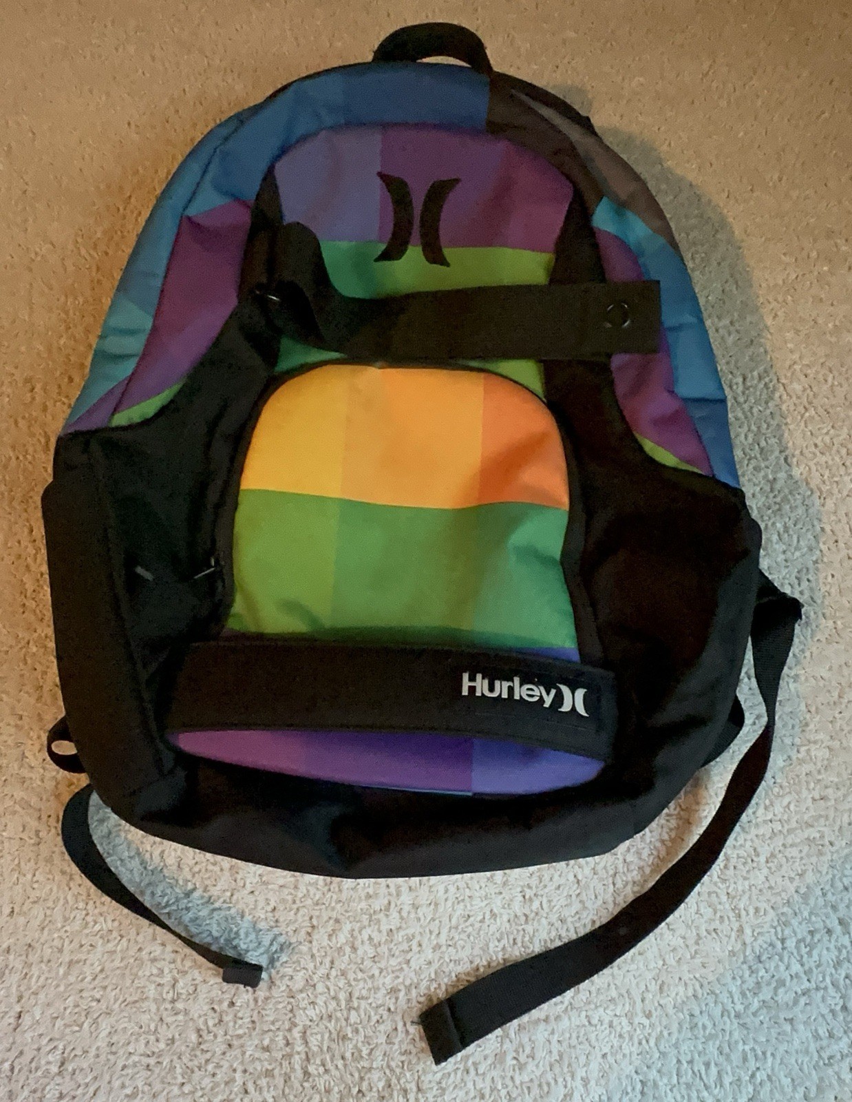 Hurley Colorful Honor Role Backpack School Skateboard Book Bag Gym Bag Carryon