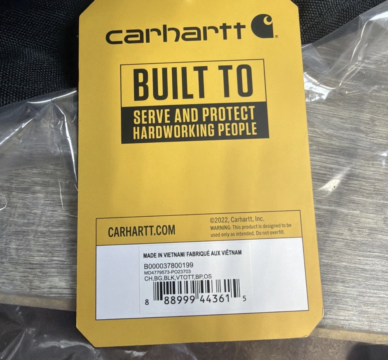 Carhartt Black Canvas Double Strap Carryall School Work Tote Bag