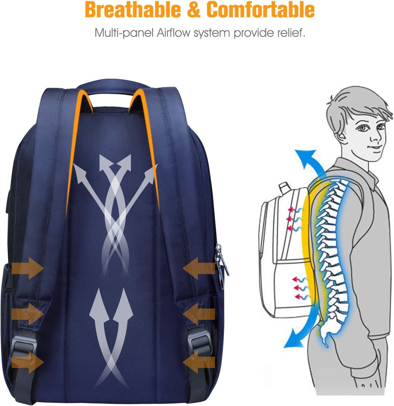 15.6 inch Laptop Backpack Casual Daypack with USB Port for Travel Business Work