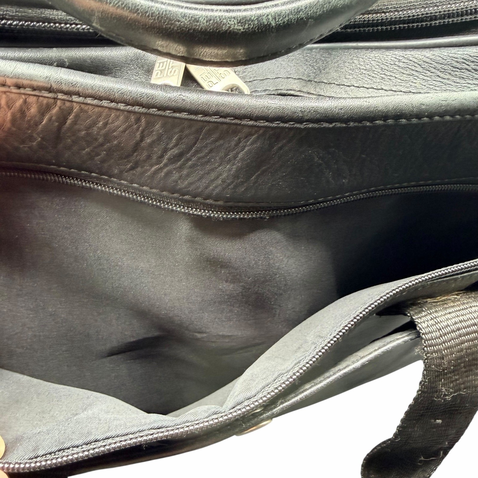 Wilsons Leather Pelle Studio Black Laptop Briefcase Bag