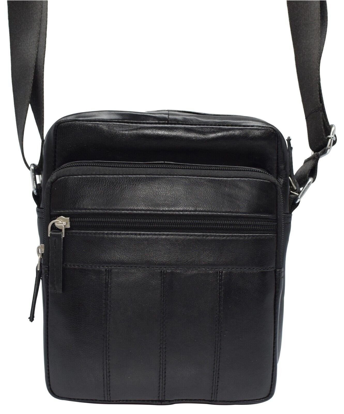 Genuine Leather Messenger Bag for Men Adjustable Shoulders Sling Crossbody Bag