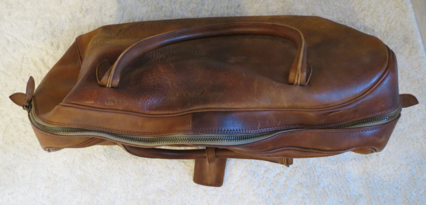 RRL & CO DISTRESSED LEATHER DUFFEL BAG MADE IN ITALY RALPH LAUREN