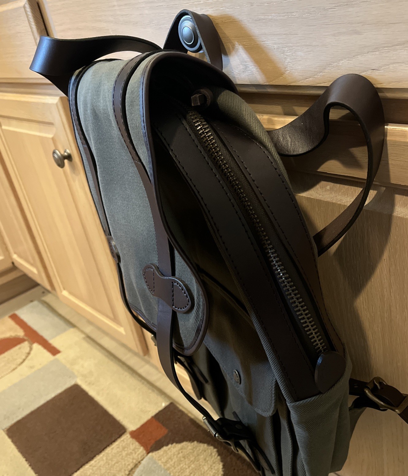 🔥 Filson USA NEW NWT Rugged Twill Large Rucksack 33L Otter Green Bridle Leather