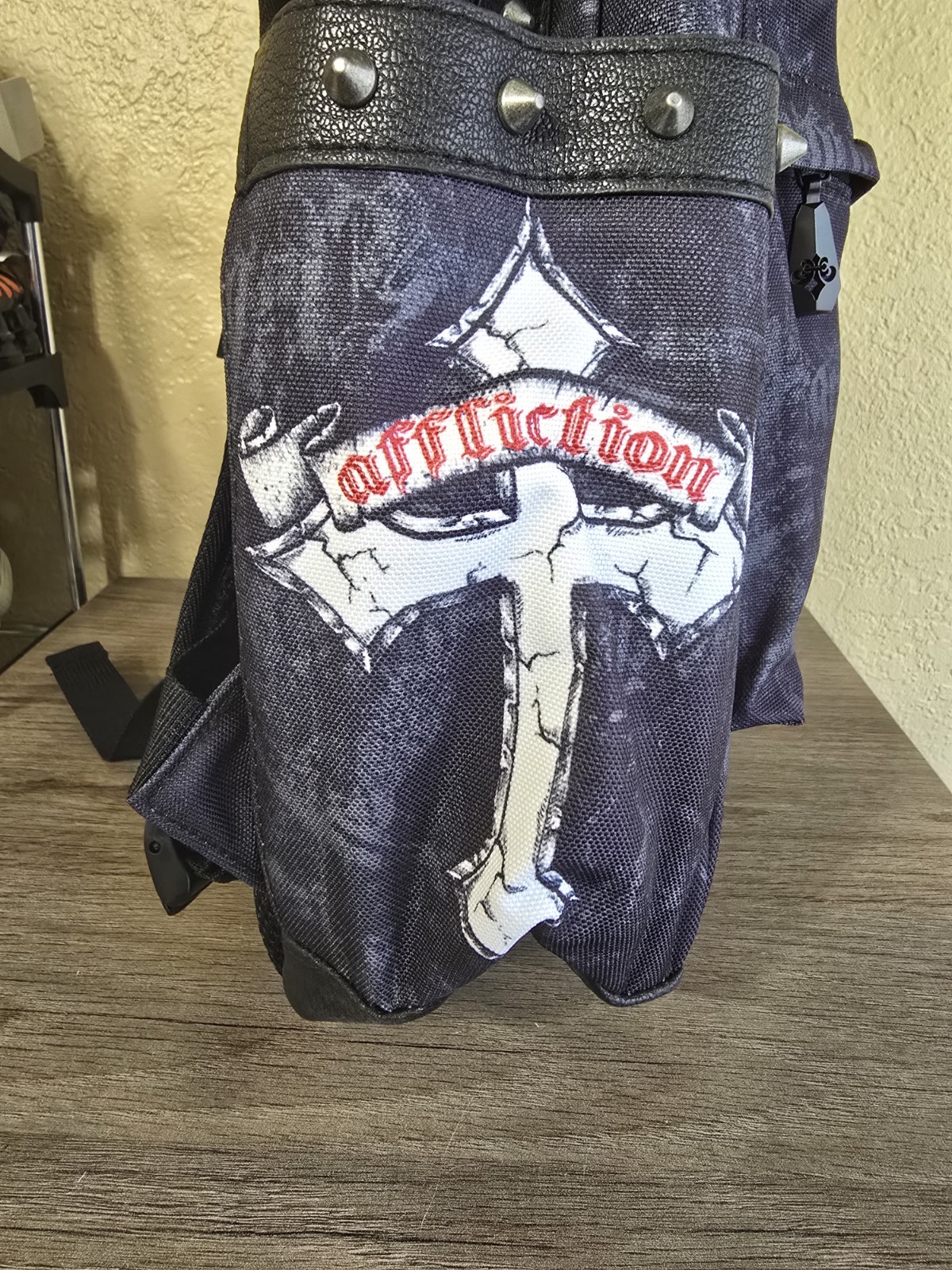 $69…Affliction Live Fast Backpack Black. Medium, Studded/Faux Leather.