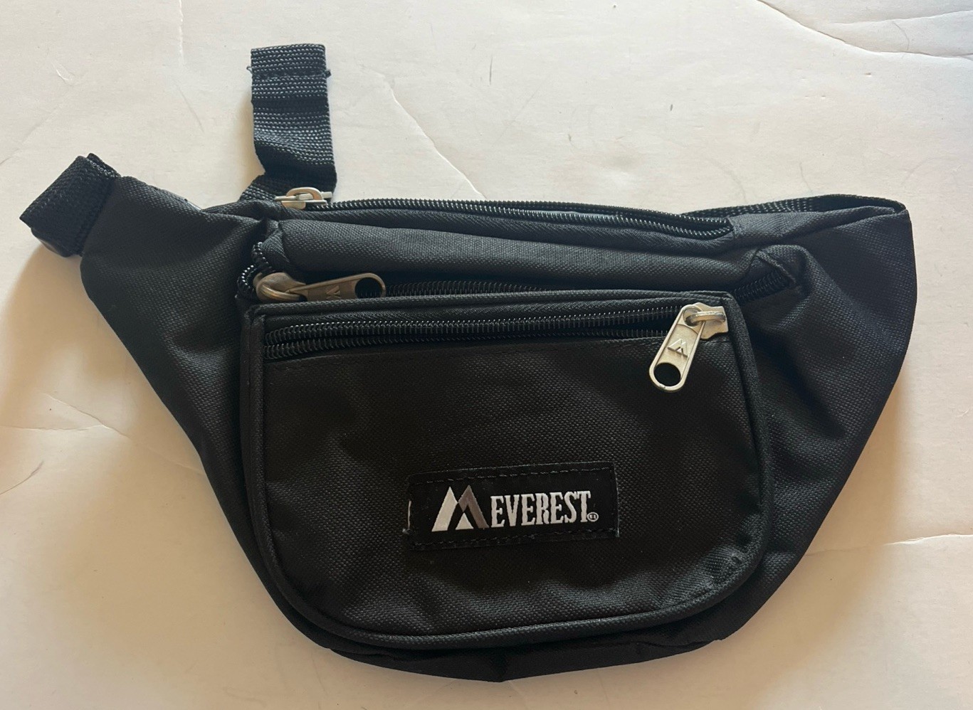 Everest Black Zippered Fanny Pack Waist Bag Unisex Festival Theme Park