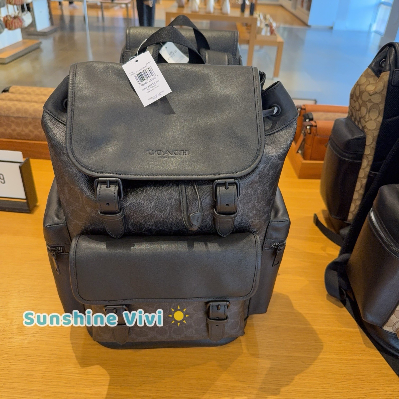 NWT Coach Sprint Backpack Colorblock IN Signature Canvas Matte Black CFG67