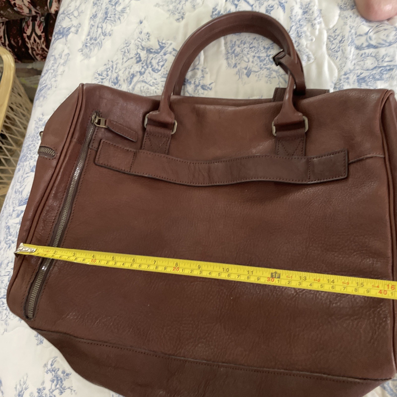 Nwot MOORE & GILES Benedict Weekend Leather Duffel Titan Milled Full Grain