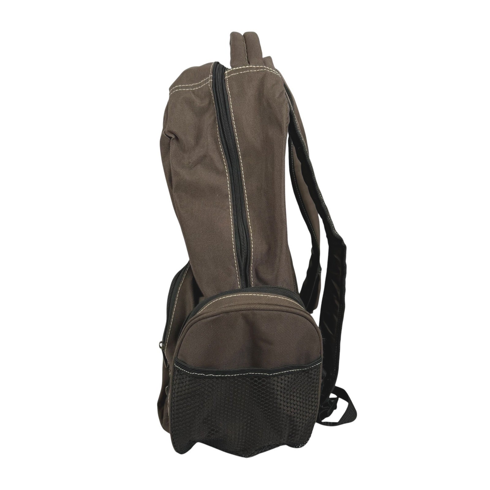 Eastsport Backpack Brown Canvas Multi-Pocket Bungee School Bag 112350WM