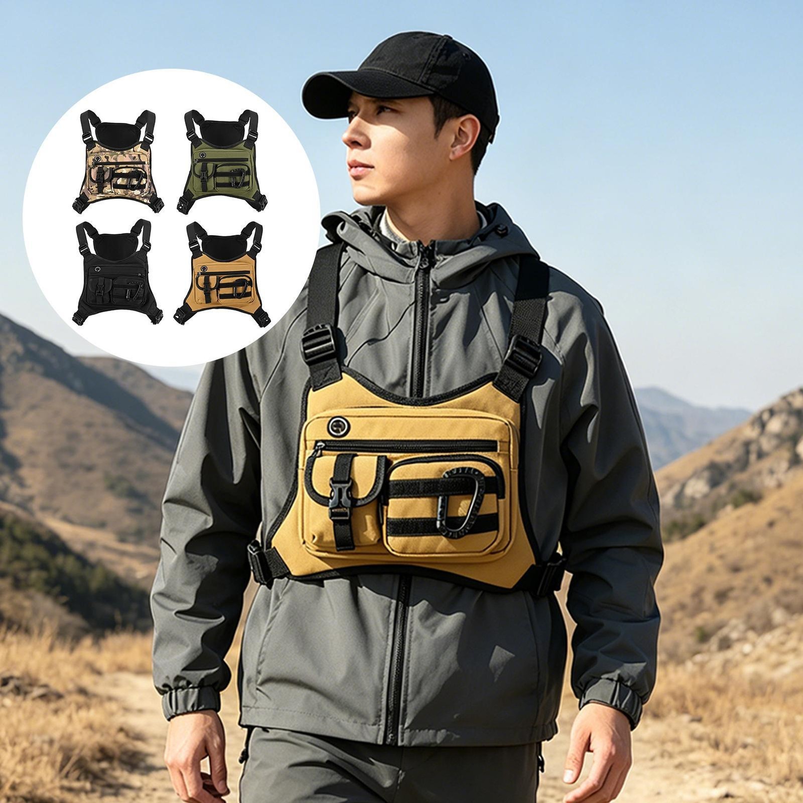 Outdoor Travel Adjustable Chest Pack Sports Running Vest Bag New