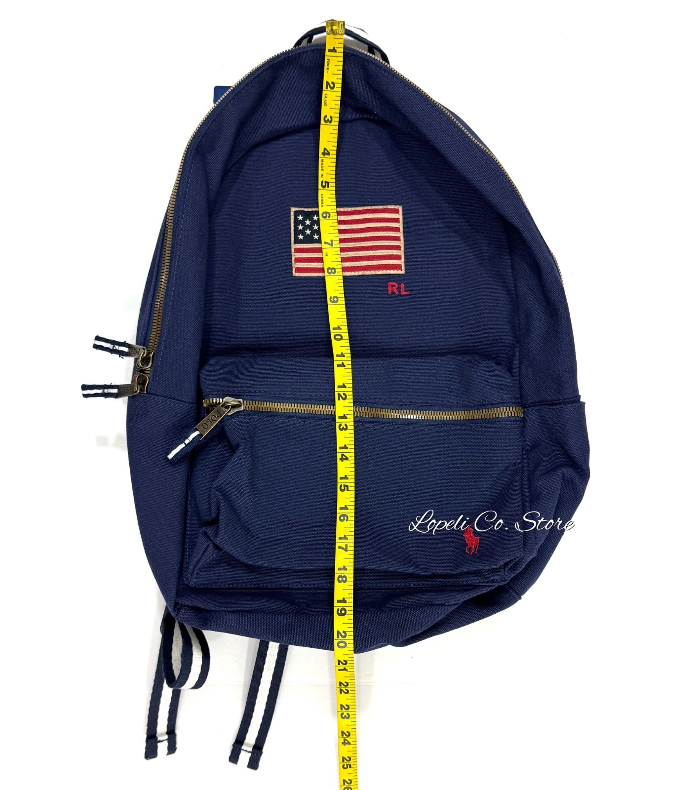 Polo Ralph Lauren USA Flag Backpack Newport Navy Nylon Adult Size