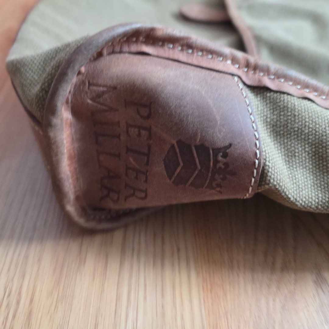 Peter Millar Canvas Leather Trim Men’s Messenger Bag Crossbody