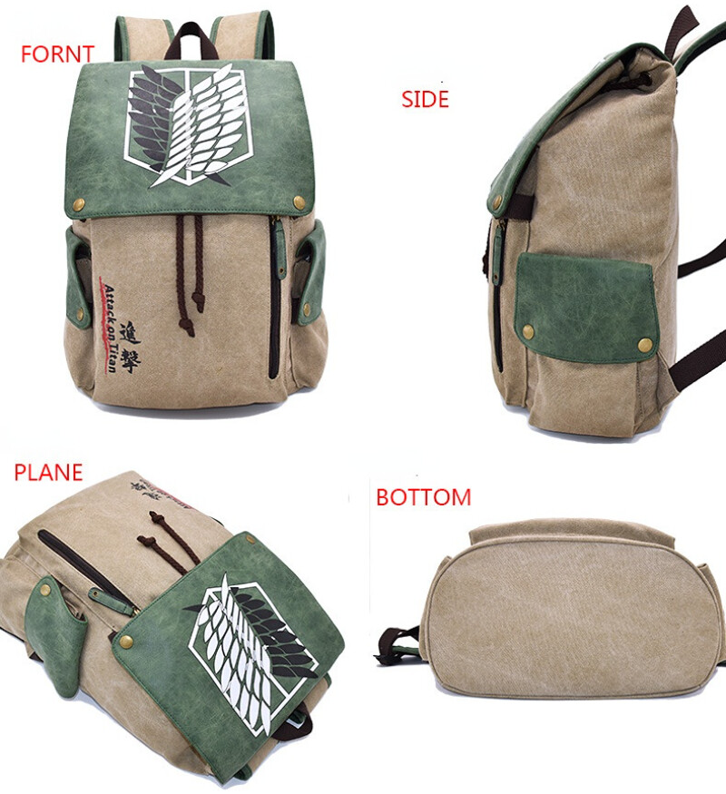 Anime Attack on Titan Backpack Shoulder Bag Student School Bag Laptop Bag Unisex