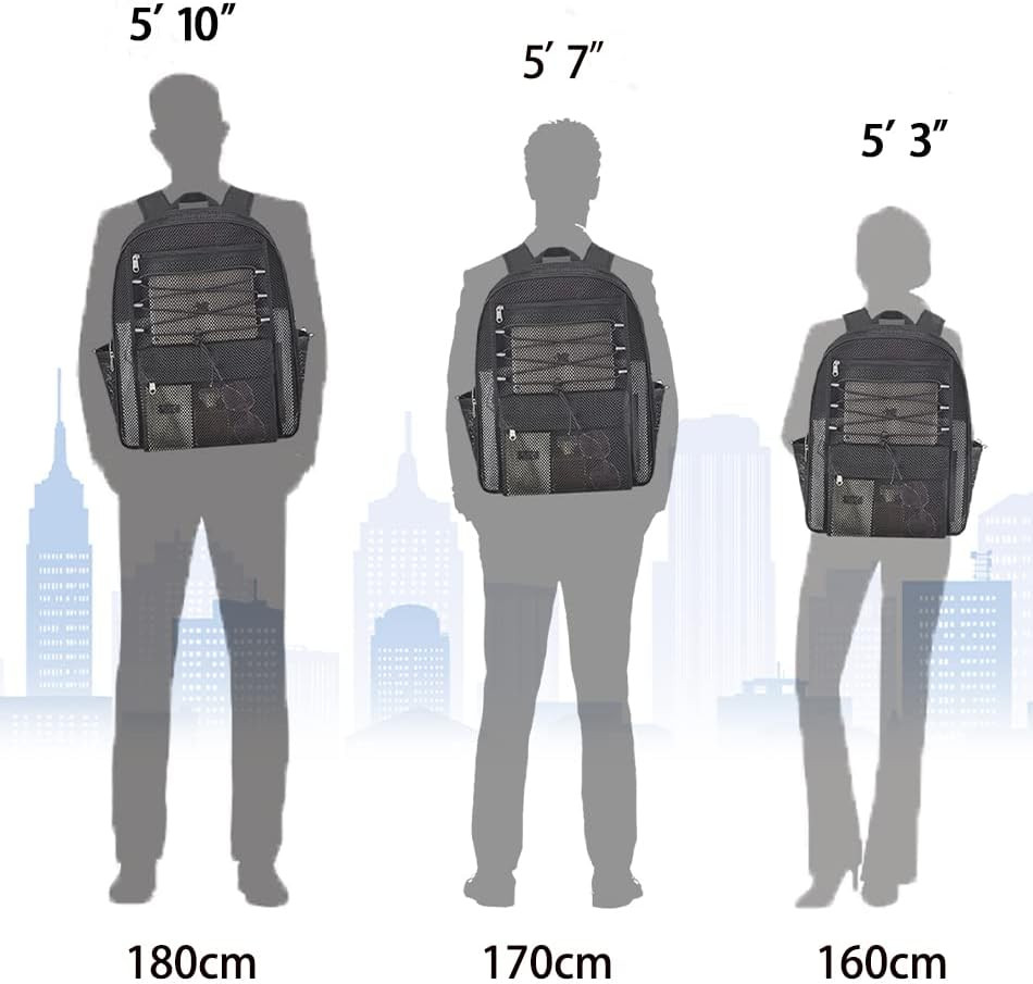 Mesh Backpack Heavy Duty for School, 23L Mesh Bookbag for Adults, See