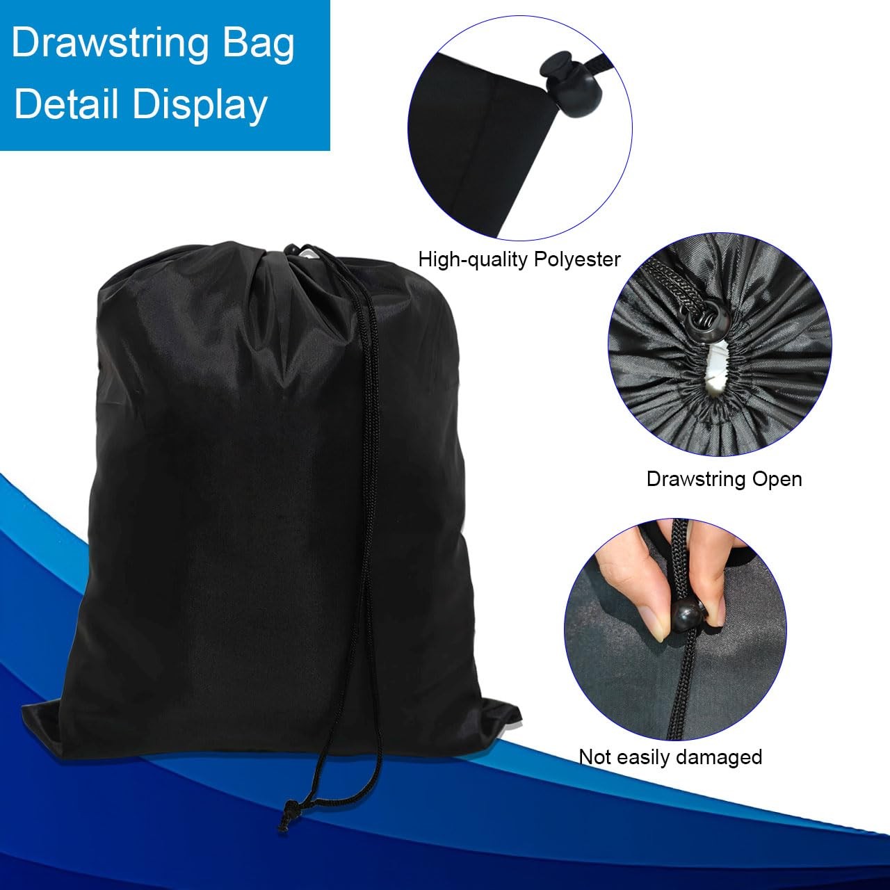 10-Pack Drawstring Bags with Toggle Closure – Lightweight & Durable Nylon Gym…