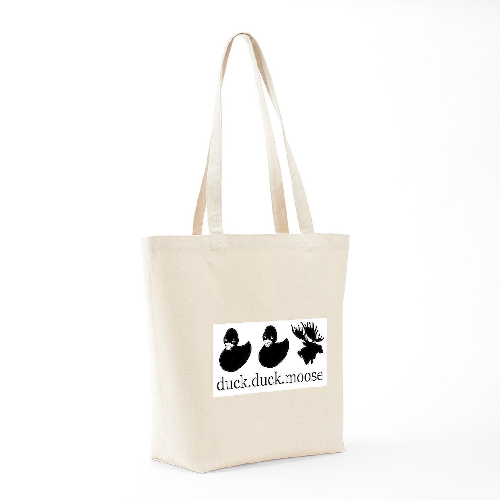 CafePress Duck Duck Moose Natural Canvas Tote Bag, Cloth Shopping Bag (65744394)