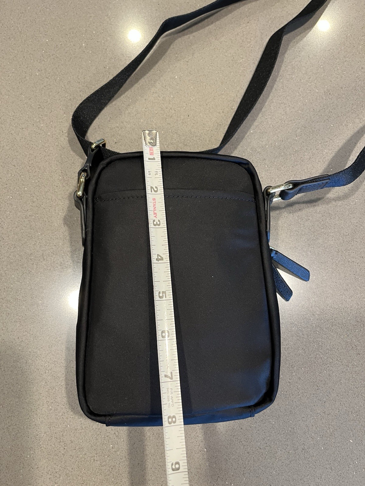 TUMI Black Small Crossbody Bag Adjustable Strap Zip Closure Pockets