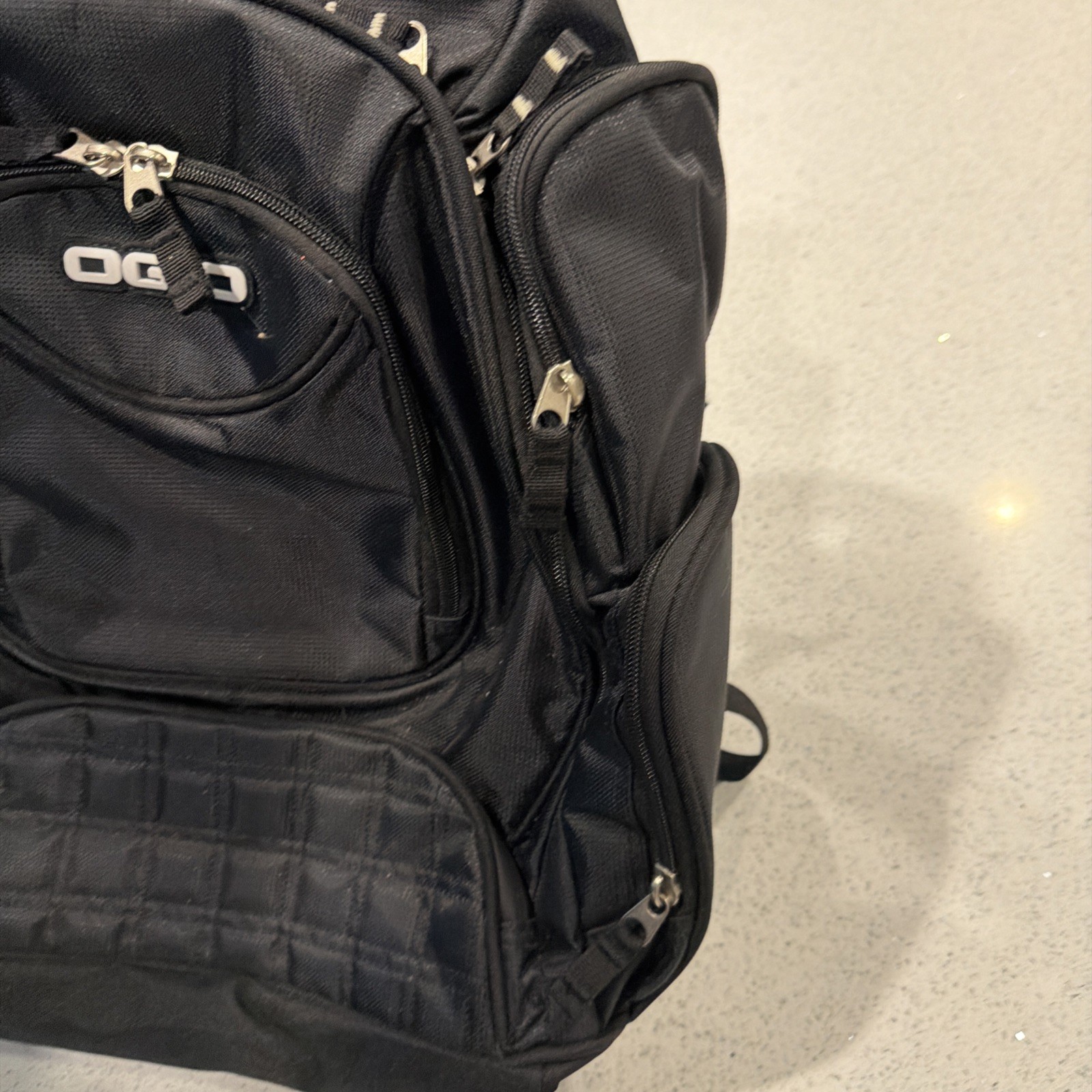 Ogio Back Pack Laptop Audio Pockets Black Used Black Logo Hiking School
