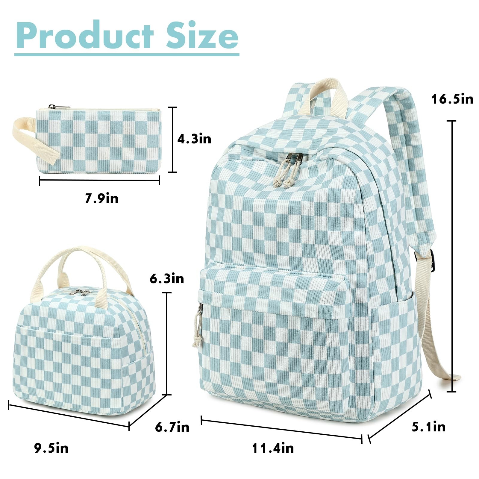 School Backpack Set Girls Womens Laptop Bookbag Casual Daypack Fits 15 inch L…