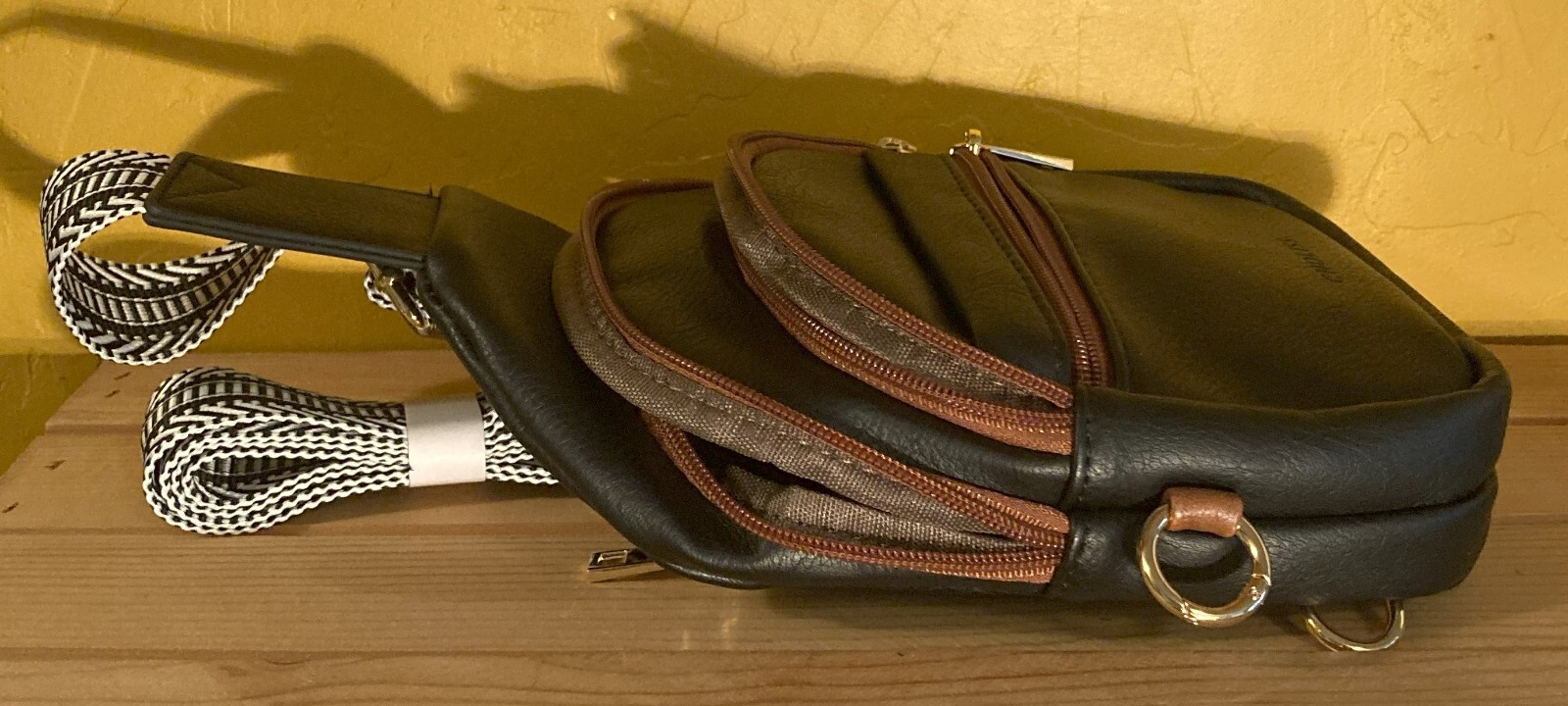 Unisex Sling Bag – Soft Vegan Leather Anti-Theft W/Adjustable Guitar-Style Strap