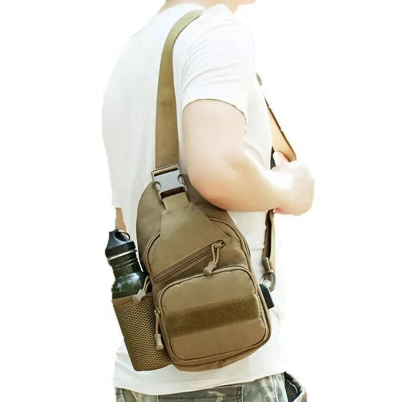 Men Backpack Molle Tactical Sling Chest Pack Shoulder Bag Outdoor Hiking Travel