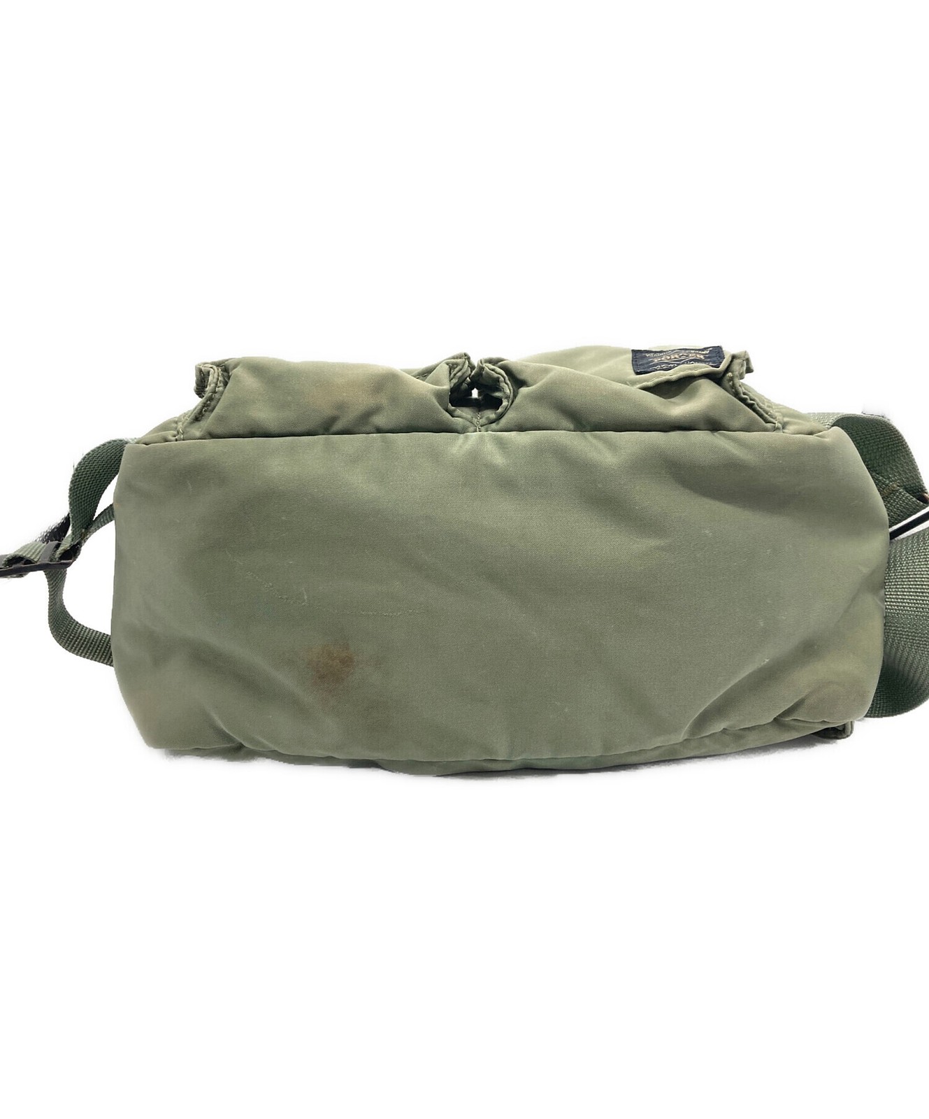 PORTER Nylon Khaki Crossbody Shoulder Bag Men Outer Pockets 28cm x 15cm 11cm
