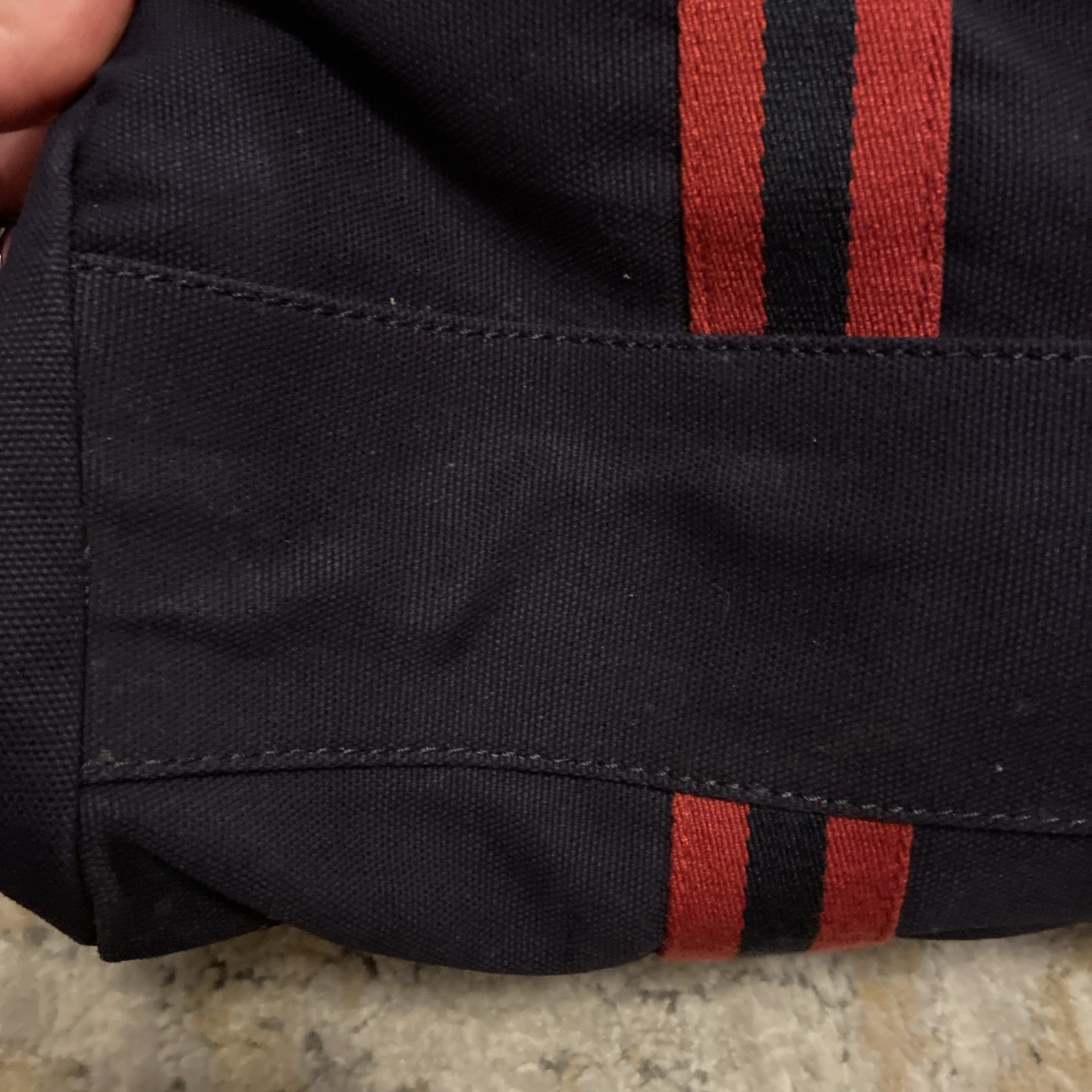Tommy Hilfiger Weekender Duffle Bag Navy Unisex Canvas Blue Red Brown