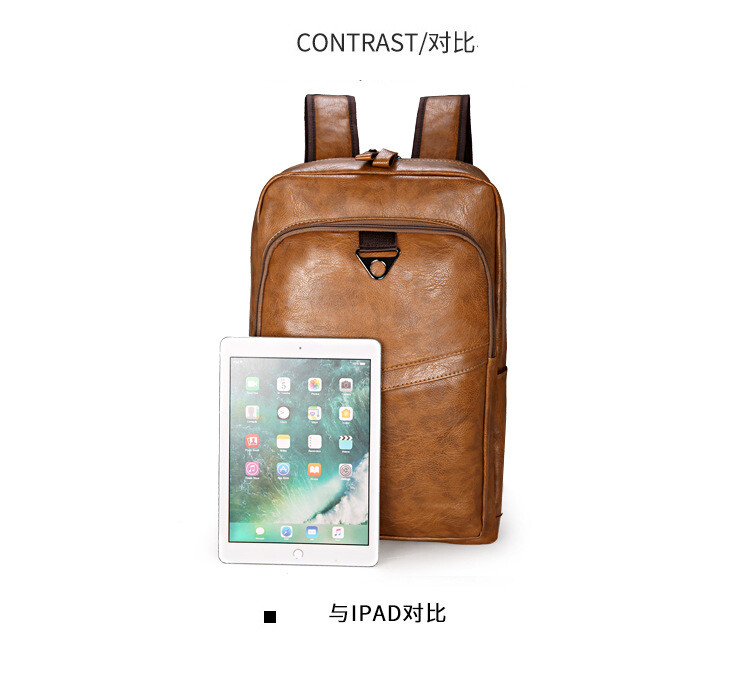 New Leather School Backpack Waterproof Business Laptop Travel Work Bag daypack