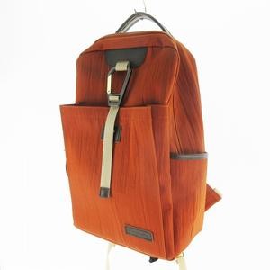 Masterpiece Orange Nylon Leather Backpack 10x5x15in Excellent Condition