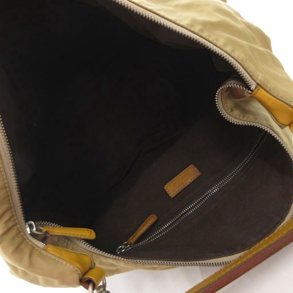 Daniel&Bob Khaki Yellow Beige 3W Shoulder Bag, Vintage, 11.8″ x 10″ x 5″
