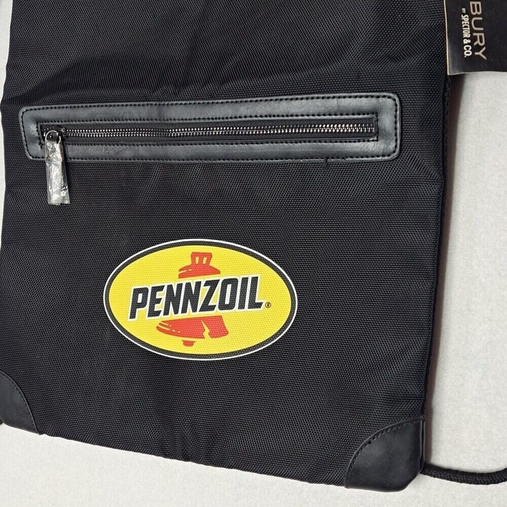 Ashbury Pennzoil Cinch Pack Drawstring Backpack Gym VTG w/ Tags Racing Black