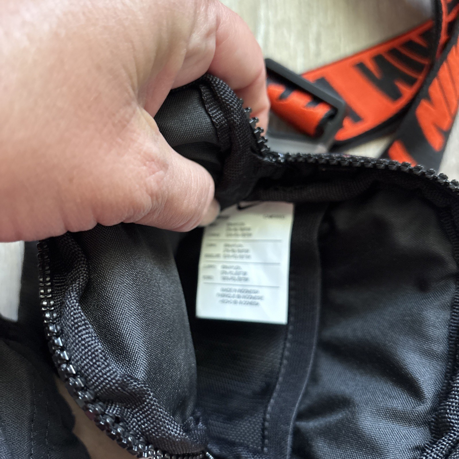 Nike Sportswear Essentials Hip Small Shoulder Chest Front Bag Black And Orange