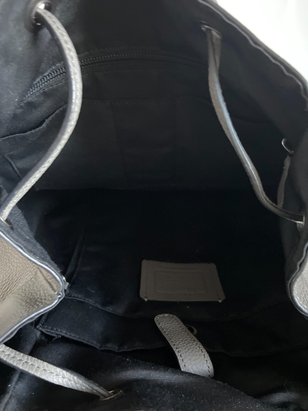 COACH #F49543 Hudson Grain Leather with Racing Stripes Men’s Backpack -Gray/Blue